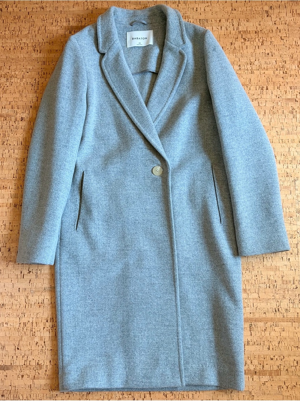 Babaton Light Gray Wool-Blend Stedman Coat